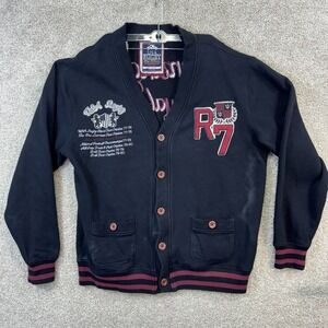 Vintage USA Rugby Team Kensington Royal Club Varsity Cardigan Sweater Jacket 3XL
